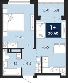 Квартира 38,4 м², 1-комнатная - изображение 1