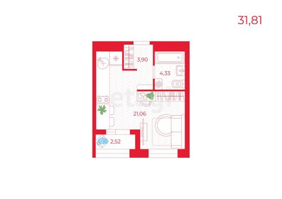 Квартира 31,2 м², студия - изображение 1