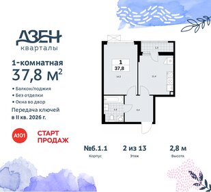 38,5 м², 1-комнатная квартира 10 200 000 ₽ - изображение 55