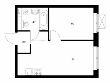 Квартира 32,8 м², 1-комнатная - изображение 1