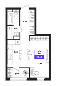 Квартира 35,8 м², студия - изображение 1