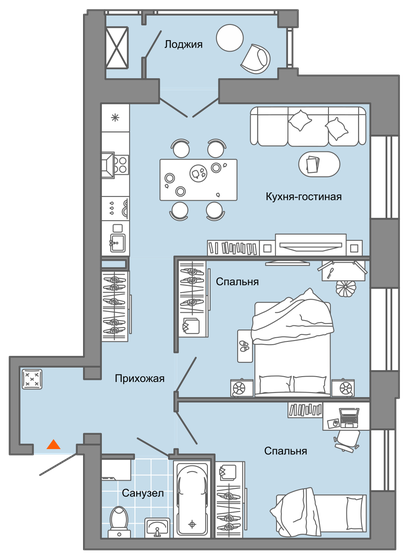 61 м², 3-комнатная квартира 6 671 954 ₽ - изображение 19