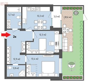 Квартира 70 м², 3-комнатная - изображение 2