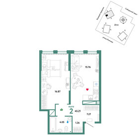 44 м², 2-комнатная квартира 7 599 000 ₽ - изображение 71