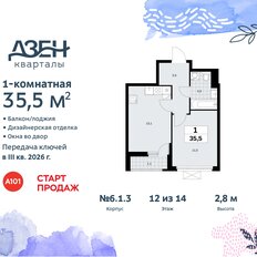 Квартира 35,5 м², 1-комнатная - изображение 3