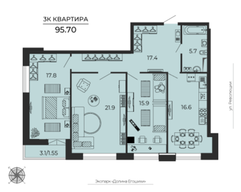 103 м², 4-комнатная квартира 17 000 000 ₽ - изображение 59