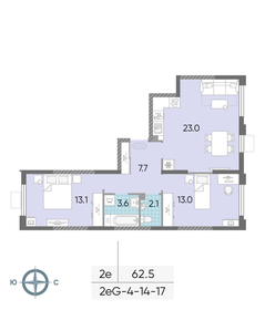 61,7 м², 2-комнатная квартира 19 804 342 ₽ - изображение 48