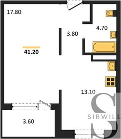 Квартира 41,2 м², 1-комнатная - изображение 1