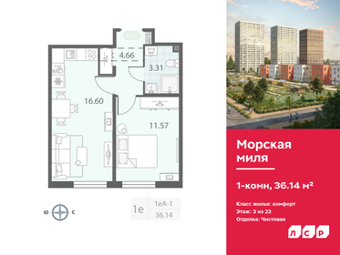 Квартира 36,1 м², 1-комнатная - изображение 1