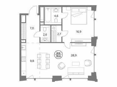 73,8 м², 1-комнатная квартира 64 501 200 ₽ - изображение 29