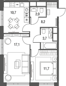 56 м², 2-комнатная квартира 22 000 000 ₽ - изображение 60
