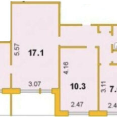 Квартира 57 м², 3-комнатная - изображение 1