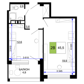49,2 м², 2-комнатные апартаменты 10 700 000 ₽ - изображение 79