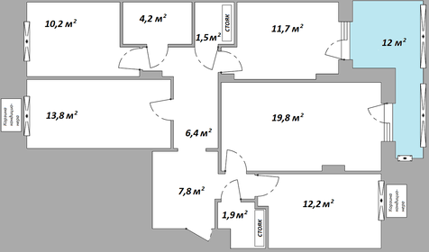 Квартира 89 м², 4-комнатная - изображение 2