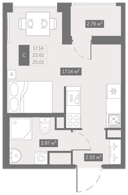 Квартира 25 м², студия - изображение 1