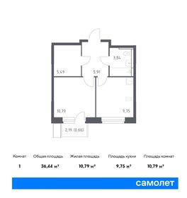 Квартира 36,4 м², 1-комнатная - изображение 1