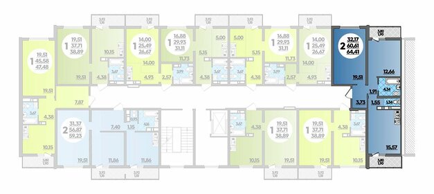 61,7 м², 3-комнатная квартира 7 000 000 ₽ - изображение 75