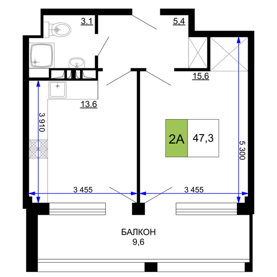 47 м², 2-комнатные апартаменты 16 403 000 ₽ - изображение 72