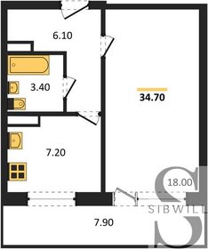 34,7 м², 2-комнатная квартира 4 350 000 ₽ - изображение 30