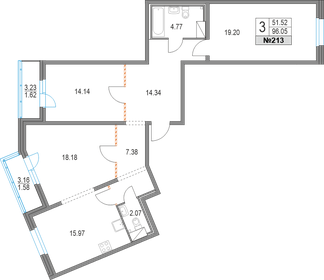 100,1 м², 3-комнатная квартира 21 660 000 ₽ - изображение 68