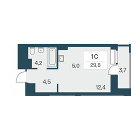 Квартира 29,8 м², студия - изображение 1