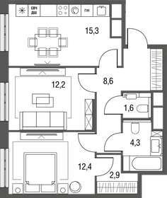 56 м², 2-комнатная квартира 22 000 000 ₽ - изображение 64