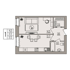 46,9 м², 1-комнатная квартира 5 150 000 ₽ - изображение 63