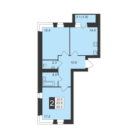 65,5 м², 2-комнатная квартира 7 598 000 ₽ - изображение 12