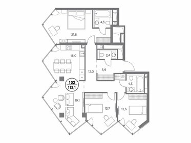 128,2 м², 3-комнатная квартира 83 458 200 ₽ - изображение 31