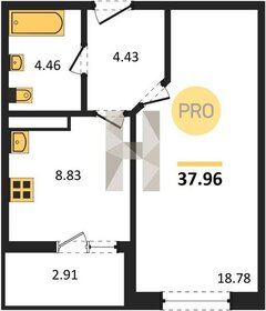 Квартира 38 м², 1-комнатная - изображение 1