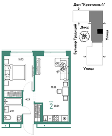 42,8 м², 2-комнатная квартира 4 450 000 ₽ - изображение 60