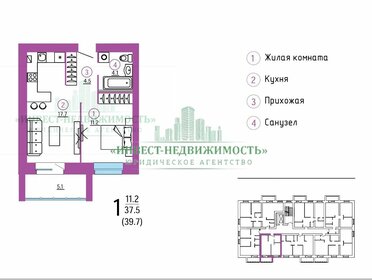 Квартира 40 м², 1-комнатная - изображение 1