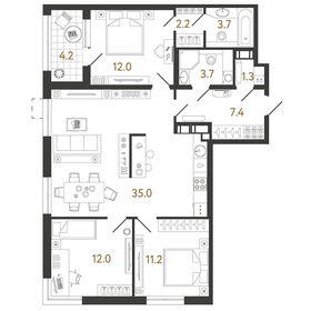 89,6 м², 3-комнатная квартира 23 179 404 ₽ - изображение 11