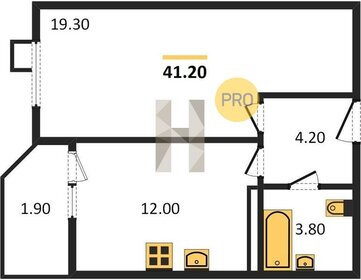 Квартира 41,2 м², 1-комнатная - изображение 1