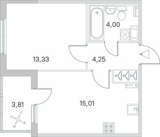 Квартира 38,5 м², 1-комнатная - изображение 1