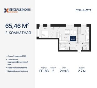 60,7 м², 2-комнатная квартира 12 660 000 ₽ - изображение 26