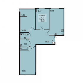 Квартира 86,7 м², 3-комнатная - изображение 1