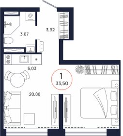 25,7 м², квартира-студия 3 400 000 ₽ - изображение 71