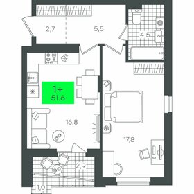55 м², 1-комнатная квартира 6 610 000 ₽ - изображение 13
