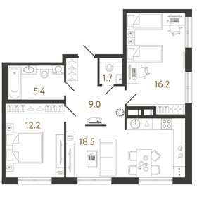 62,7 м², 2-комнатная квартира 16 000 000 ₽ - изображение 200