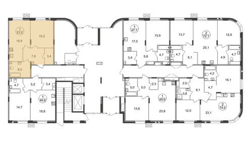 Квартира 53,6 м², 1-комнатная - изображение 2