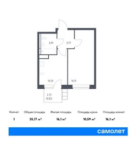 Квартира 35,2 м², 1-комнатная - изображение 1