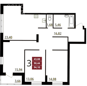 90,3 м², 3-комнатная квартира 7 650 000 ₽ - изображение 26