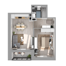 Квартира 43,4 м², 1-комнатная - изображение 4