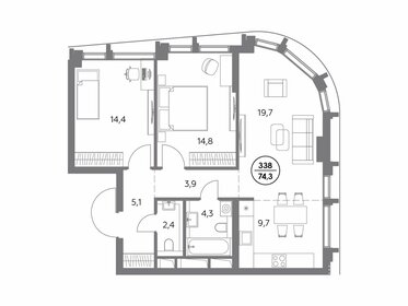 66,7 м², 2-комнатная квартира 34 017 000 ₽ - изображение 18