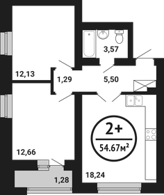 54,4 м², 2-комнатная квартира 7 508 580 ₽ - изображение 26