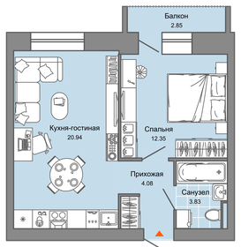36 м², 2-комнатная квартира 3 710 000 ₽ - изображение 19