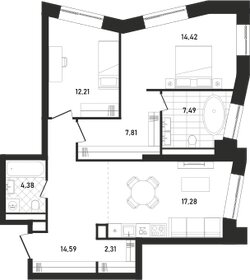 68,7 м², 3-комнатные апартаменты 45 000 000 ₽ - изображение 90