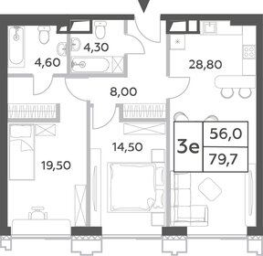 79,8 м², 3-комнатная квартира 34 535 304 ₽ - изображение 17