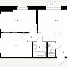 Квартира 49,5 м², 3-комнатная - изображение 2